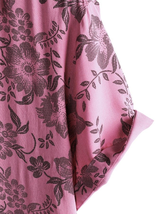 JOTOOK Mens Hawaiian Shirt Short Sleeve Button Down Tropical Shirts Casual Floral Summer Beach Shirt Large Pink - Image 4